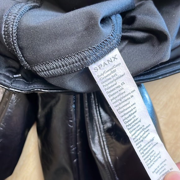 SPANX faux patent leather leggings black SIZE XL 1295 - Picture 9 of 9